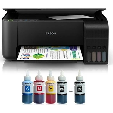 Epson Tanklı L3250 Mürekkepli Tanklı Yazıcı (1 Siyah Mürekkep