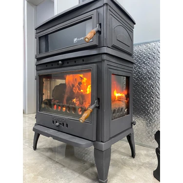 FLAME STOVE FS-045KOMPLE PİK DÖKÜM  RETRO LÜX FIRINLI  SÖMİNE