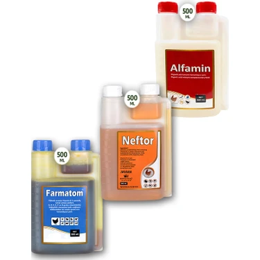 Munich Vet Farmatom Vitamin + Alfamin Ishal+ Neftor Hırıltı Seti 500 ml 3'lü