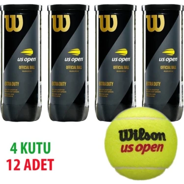 Wilson Us Open Tenis Topu 4 Kutu 12 Adet Vakum Ambalajda Extra Duty Sarı