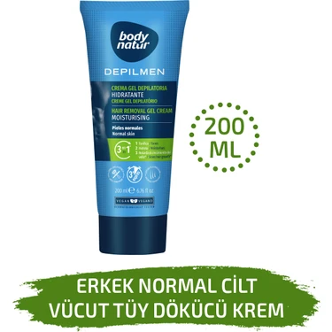 Body Natur Normal Ciltli Erkekler Için Vücut Tüy Dökücü Krem - Hair Removal Cream Normal