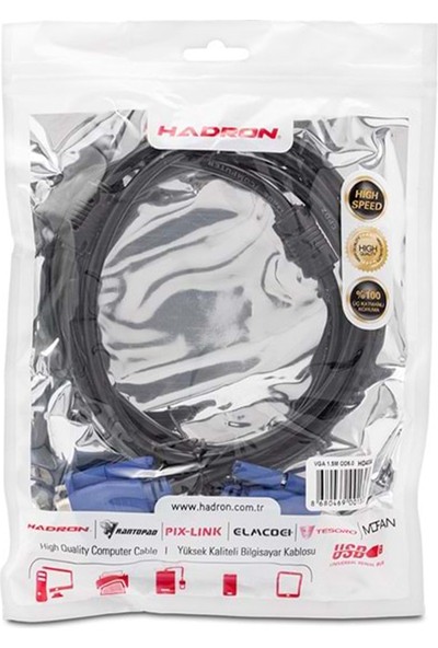 Hadron HD4034 GA To VGA Kablo 1.5 mt Siyah
