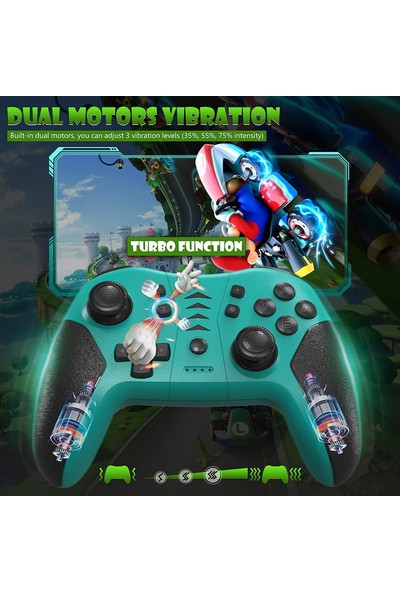 Switch Controller, Switch/switch Lite/ps3/pc Dahili 600MAH Pil, Kablosuz Uzaktan Kumanda Gamepad Desteği Gyro Axis(Yurt Dışından)