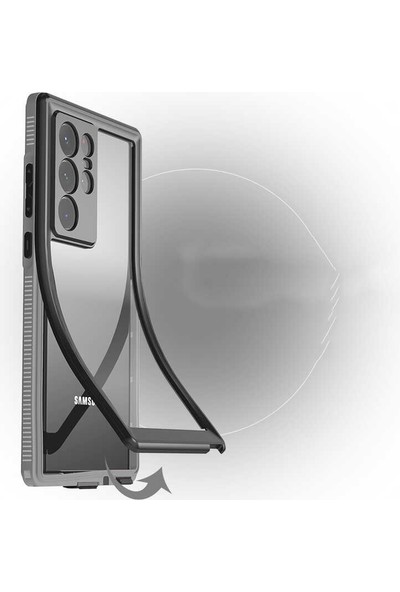 Teleplus Samsung Galaxy S22 Ultra 5g Kılıf Çift Katmanlı 360 Profesyonel Su Geçirmez Siyah