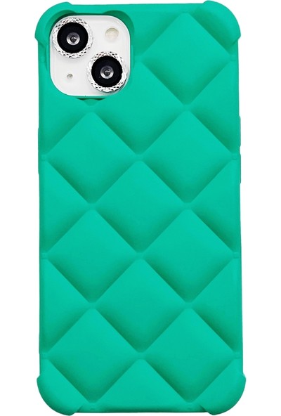 Rhombic Doku Tpu Iphone 13 Mavi Yeşil Için Telefon Kılıfı