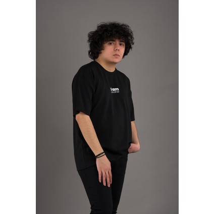 Oversize Modal Kumaş Sıfır Yaka Baskılı Erkek T-Shirt modelleri