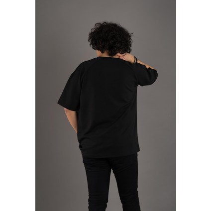 Oversize Modal Kumaş Sıfır Yaka Baskılı Erkek T-Shirt fırsatları