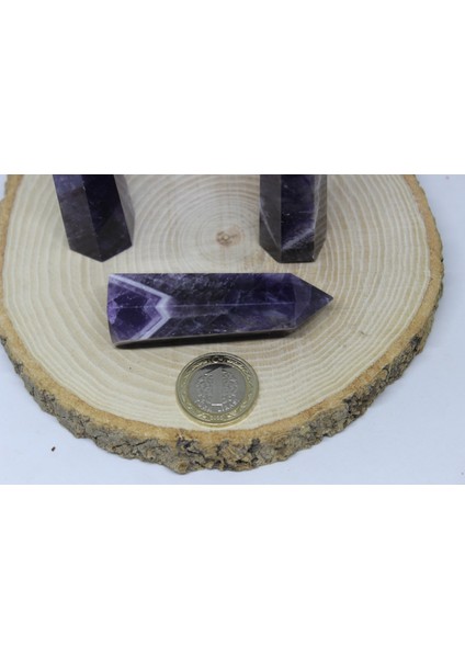 Ametist Taşı Koyu Renk Piramit Uçlu (60-69GRAM)