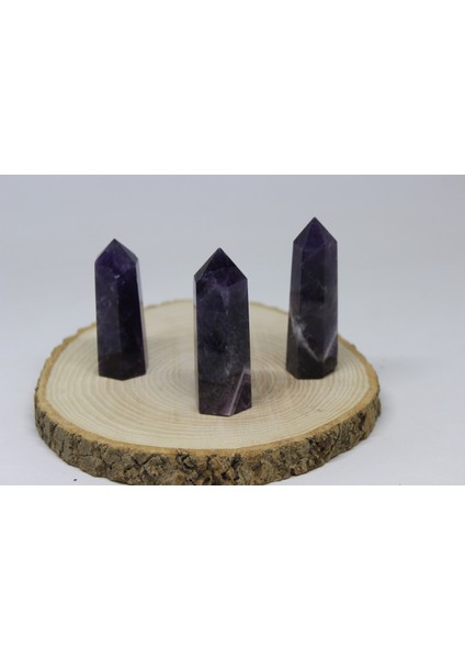 Ametist Taşı Koyu Renk Piramit Uçlu (60-69GRAM) modelleri
