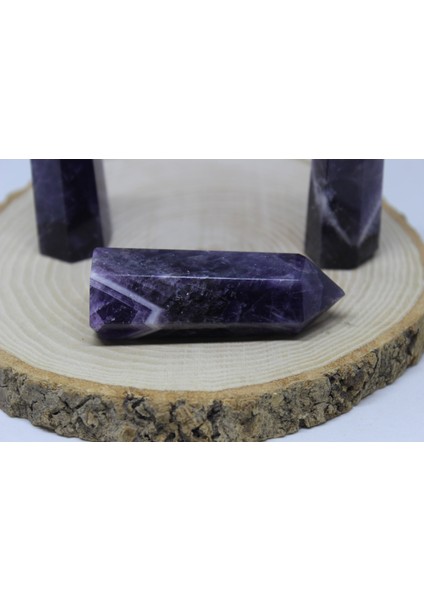 Ametist Taşı Koyu Renk Piramit Uçlu (60-69GRAM) fırsatları