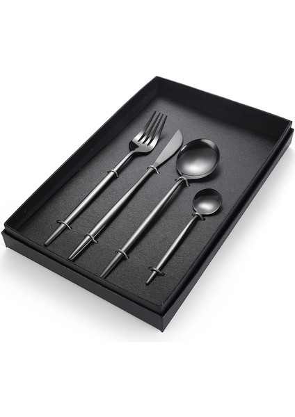 Paslanmaz Çelik Çatal/bıçak/kaşık - Siyah (Yurt Dışından)