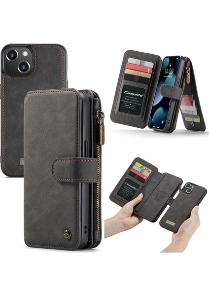 Caseme 007 iPhone 13 Siyah Için Söndürülebilir Deri Kılıf (Yurt Dışından) fiyatları