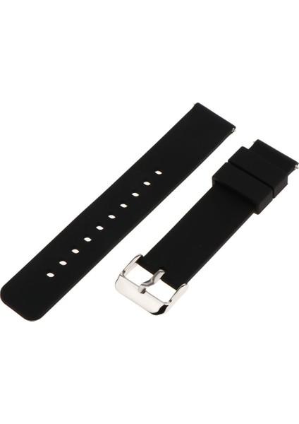 20MM Yedek Katlı Kauçuk Silikon Izle Kayış Band Su Geçirmez Spor Ordu Siyah (Yurt Dışından)