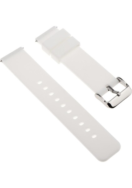 20MM Silikon Su Geçirmez Spor Saati Kayış Dağıtım Toka Beyaz (Yurt Dışından)