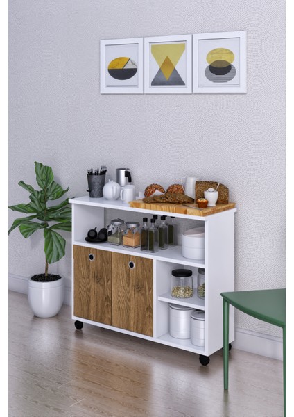 Taşınabilir Çok Amaçlı 2 Kapaklı Katlı Mutfak Ve Salon Masası Mdf