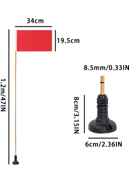 47 "kayak Bayrak Üssü Kit Dinghy Su Sporları Kayak Tekne Kano Dıy Aksesuarları