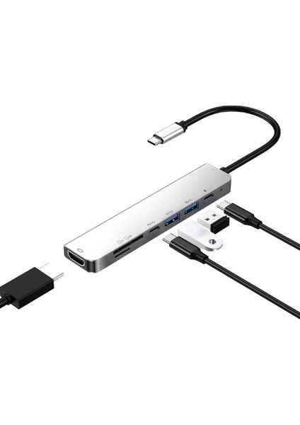 7 In 1 Sd USB Type-C Hub HDMI Girişli Macbook Çevirici Çoklayıcı