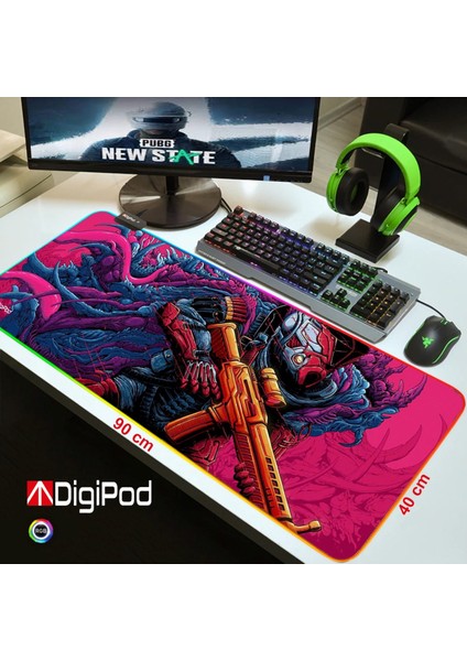 Rgb Gaming Mousepad Oyuncu Mousepad 90X40 Xxl Büyükboy 4mm Kalınlık