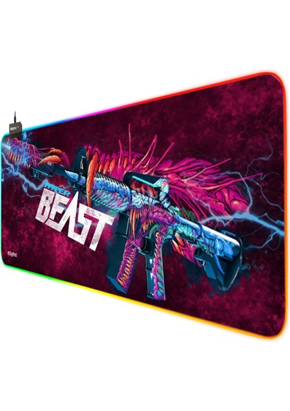 Rgb Gaming Mousepad Oyuncu Mousepad 90X40 Xxl Büyük Boy 4mm Kalınlık