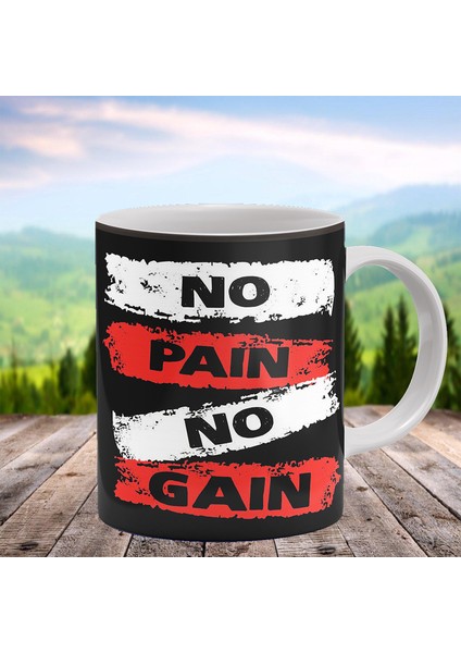 Motivasyon Serisi No Pain No Gain Baskılı Kişiye Özel Isimli Porselen Kupa fırsatları