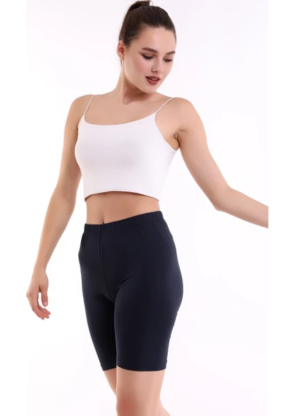 Self Clothing Kadın Antrasit Penye Kumaş Yüksek Bel Kısa Tayt SLF1295