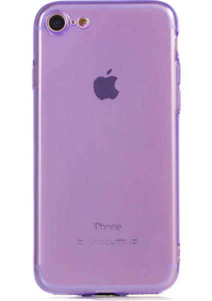 Apple iPhone 7 Kapak Kamera Korumalı Neon Renkli Silikon Kılıf - Neon Mor