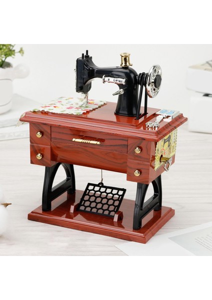 Klasik Dikiş Makinesi Müzik Kutusu Clockwork Müzik Kutusu Ev Dekorasyonu (Yurt Dışından)