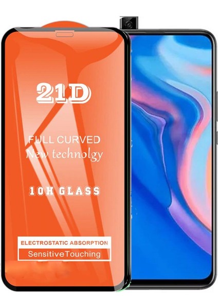 Huawei Y9 Prime 2019 Ekran Koruyucu 21D Tam Kaplayan Kavisli