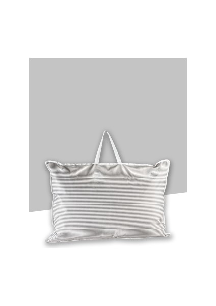 Gri Çizgili Yastık Saklama Çantası 67 x 45 cm