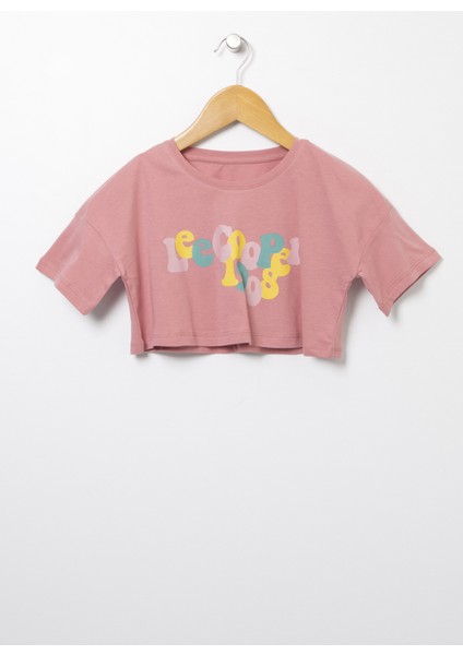 Baskılı Koyu Somon Kız Çocuk T-Shirt 222 Lcg 242002 90's K.somon