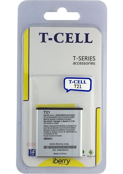 Turkcell T21 Uyumlu NT-52018 AA Kalite 1100 mAh Batarya
