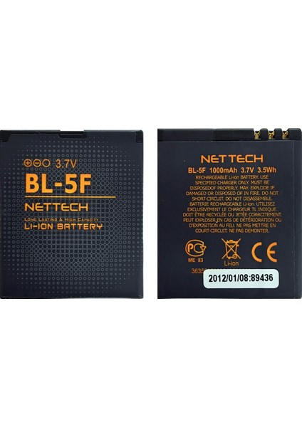 Nokia 6290 Uyumlu BL-5F AA Kalite 1000 mAh Batarya