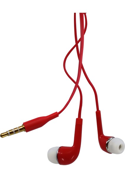 NT-112 Stereo 3.5 mm Kablolu Kulakiçi Kulaklık Kırmızı