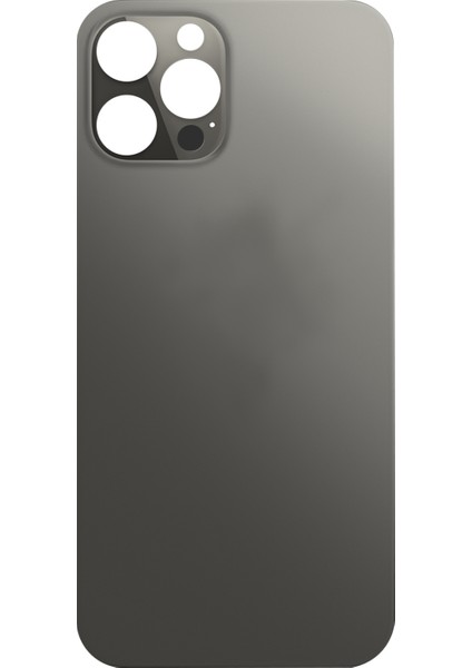 iPhone 12 Pro Max Uyumlu Geniş Kamera Camlı Batarya Kapağı (Gümüş) NT-83859