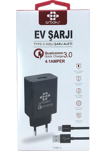 4.1A QC 3.0 Micro USB Hızlı Şarj Adaptörü & Data Kablosu