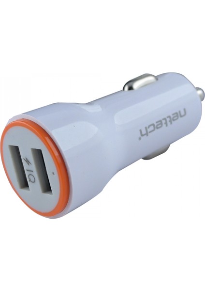 NT-13 Plastik 2100 mAh 2 Çıkışlı Araç Şarj Cihazı + Lightning Data Kablo