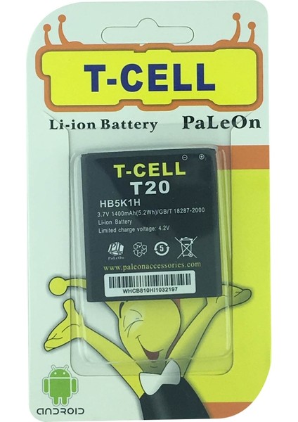 Turkcell T20 Uyumlu 1400 mAh Batarya