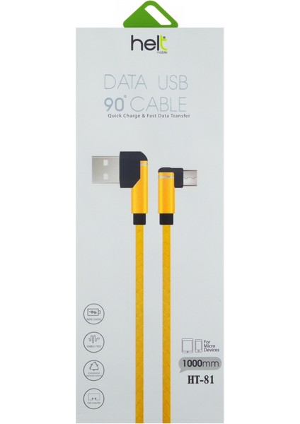 HT-81 Micro USB Data ve Şarj Kablosu - Gold