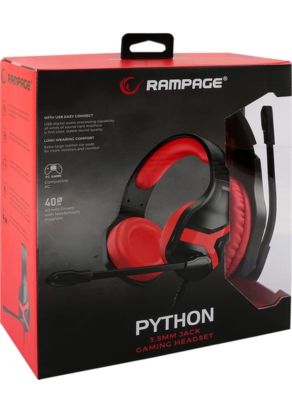 RM-X1 PYTHON 3,5mm Gaming Oyuncu Mikrofonlu Kulaklık