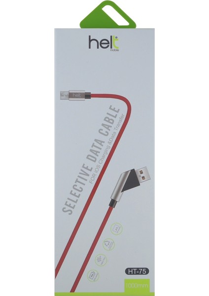 HT-75 Micro USB Data ve Şarj Kablosu - Kırmızı