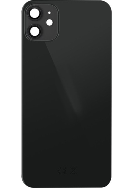 iPhone 11 Uyumlu Geniş Kamera Camlı Batarya Kapağı (Siyah) VR-21162