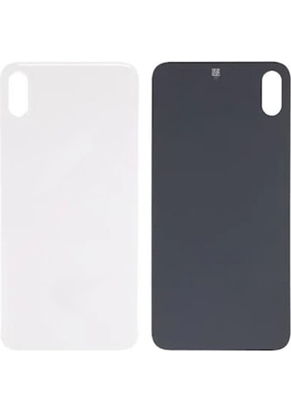 iPhone XS Uyumlu Geniş Kamera Camlı Batarya Kapağı (Beyaz) VR-20655