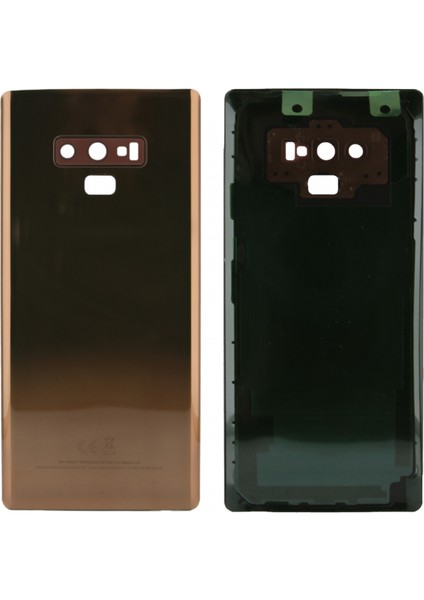 Samsung Galaxy N960 Note 9 Uyumlu Kamera Camlı Batarya Kapağı (Kahverengi) VR-19445