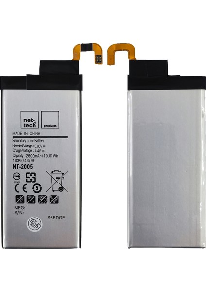 Samsung Galaxy G925 S6 Edge Uyumlu 2600 Mah Batarya