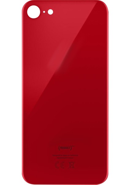 iPhone 8 Uyumlu Geniş Kamera Camlı Batarya Kapağı (Kırmızı) NT-89768