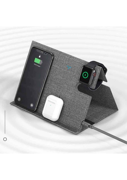 RWC0515 Leather 3in1 10W Kumaş 5V Kablosuz Wireless Şarj fiyatları