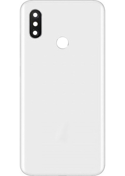 Xiaomi Mi 8 Uyumlu Kamera Camlı Batarya Kapağı (Beyaz) NT-90244