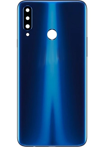 Samsung Galaxy A20S Uyumlu Kamera Camlı Batarya Kapağı (Lacivert) NT-90247