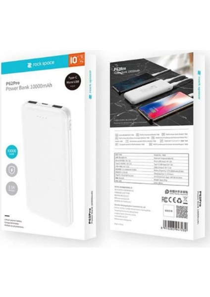 P62 Pro 10.000 Mah. Power Bank Beyaz modelleri
