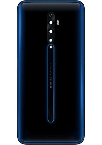 Oppo Reno Z Uyumlu Kamera Camlı Batarya Kapağı (Gece Mavi) NT-90402